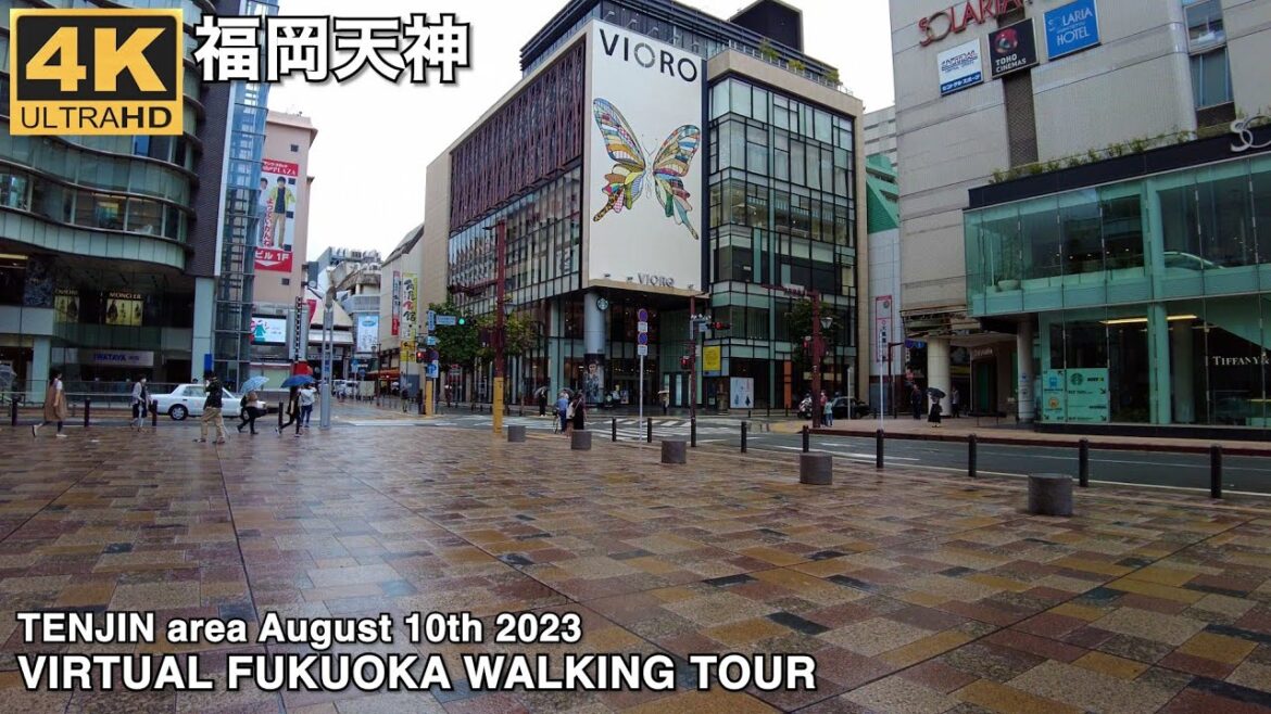 福岡天神を歩く4k virtual Fukuoka japan walking tour around Tenjin area