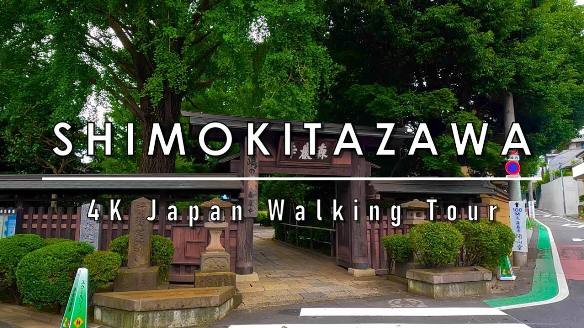 4K Japan Walk in Shimokitazawa shrine and temple tour