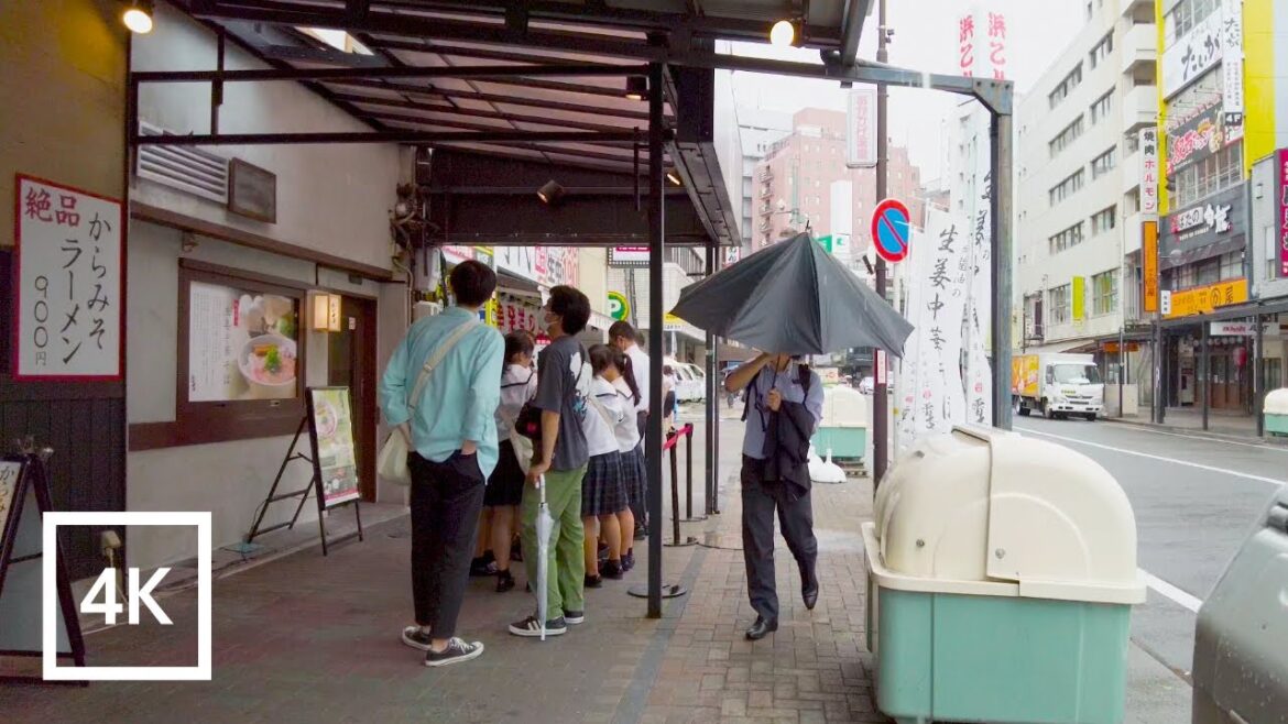 Japan 4K Walking Tour - Walk in the Rain in Nagoya Japan [4K/60fps]