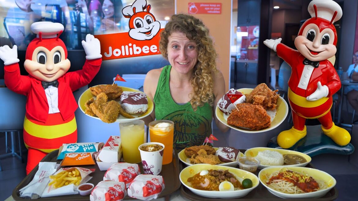 JOLLIBEE MENU FEAST FOR UNDER $15 – Trying Full Jollibee Menu + Filipino Fast Food in Philippines JOLLIBEE MENU FEAST FOR UNDER $15 - Trying Full Jollibee Menu + Filipino Fast Food in Philippines