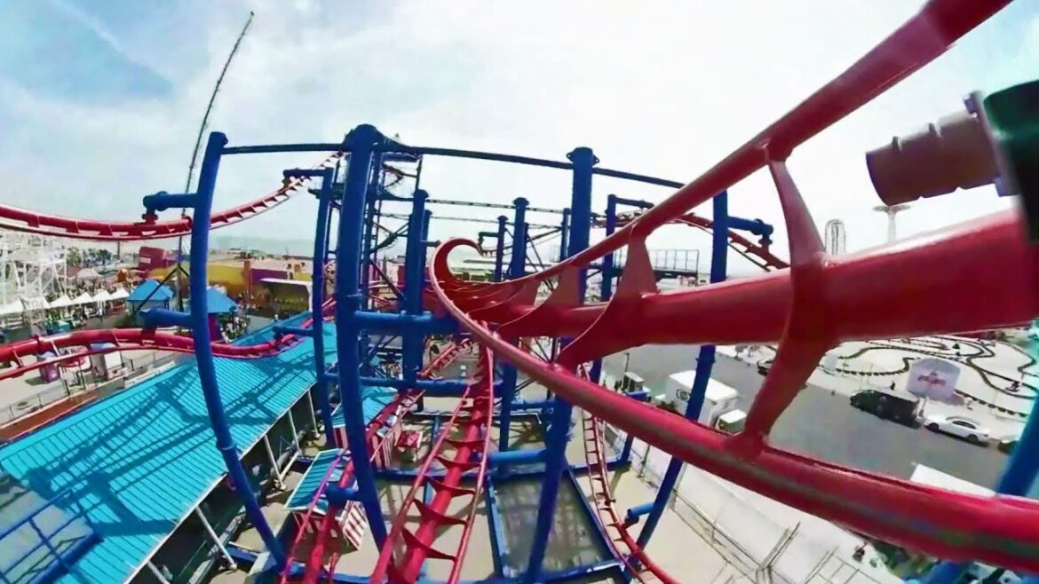 Soarin' Eagle horizon leveled front seat on-ride POV Luna Park Coney Island NYC