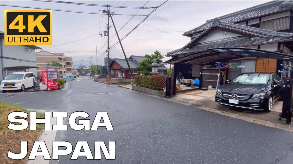 [4K] JAPAN WALK RAIN 2023 - 滋賀県 Walking Around August Rain in The Shiga Japanese Countryside