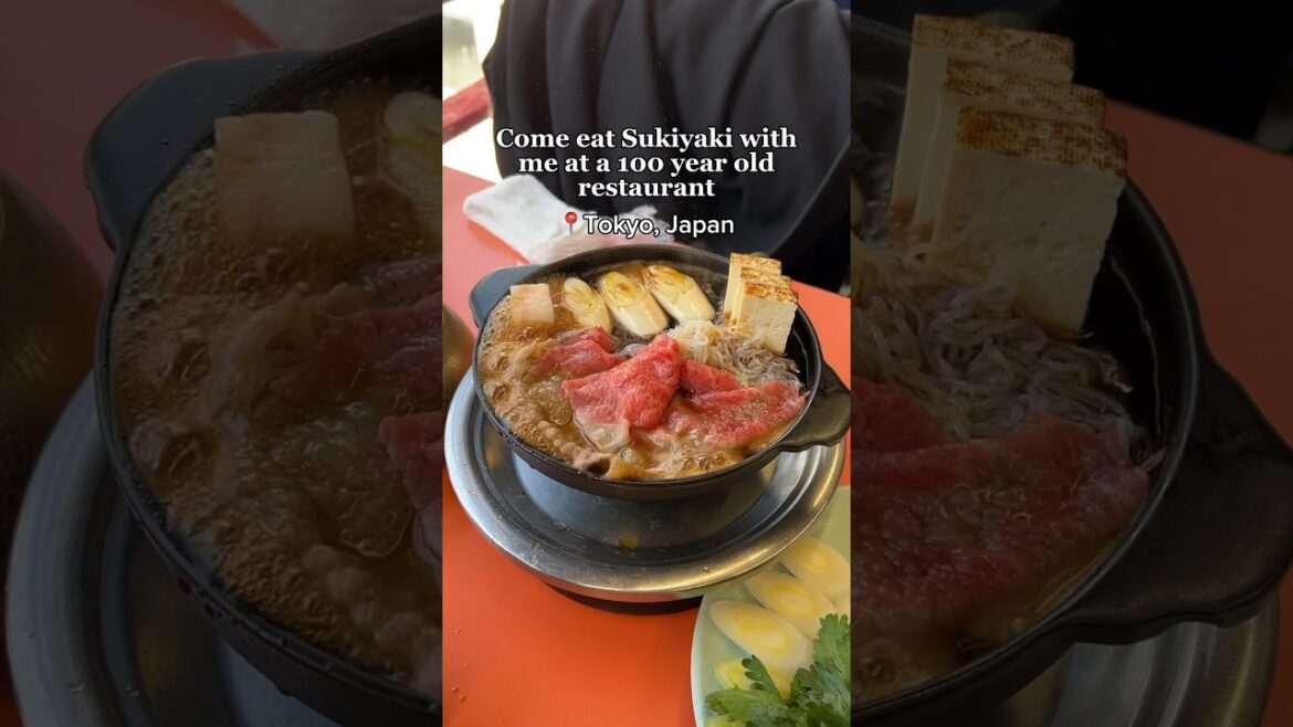 Come eat Sukiyaki at a 100 year old restaurant in Tokyo, Japan! #sukiyaki #tokyofood #japanfoodie