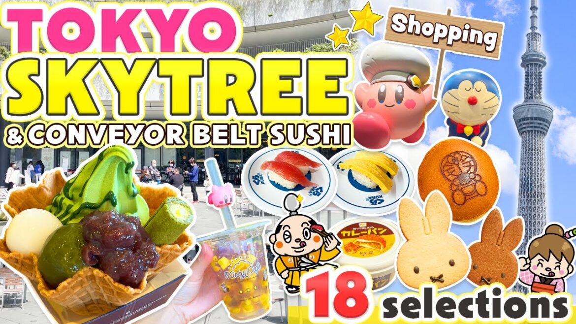 Tokyo Skytree & Conveyor Belt Sushi! KURA SUSHI / Japan Food & Shopping Vlog