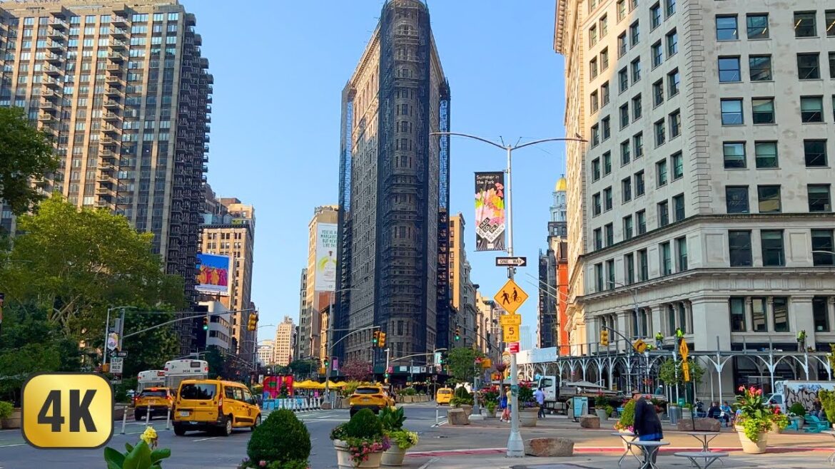 Walking on Broadway | Flatiron | Madison Square Park | Union Square Market | 4K