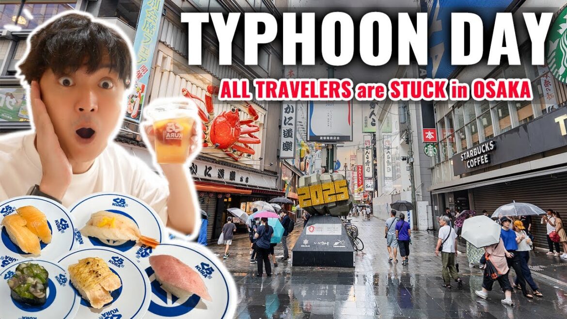 My Shinkansen to Tokyo is Stopped! Typhoon Hits Osaka, Places to Eat on Typhoon Day Dotonbori Ep.417