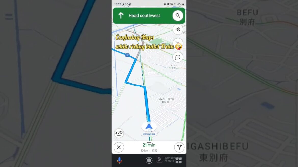 See what happens when you select destination in Map while riding on bullet train which speeds 240kms