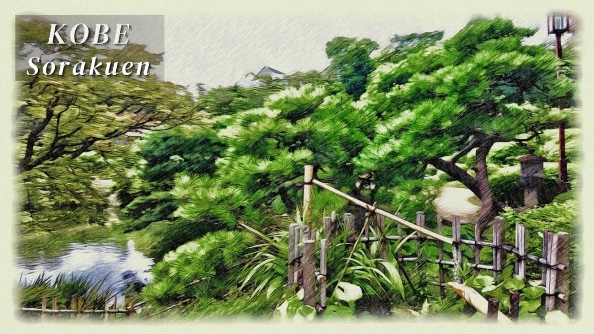 【4K Japan】Beautiful Japanese Garden in Kobe《Sorakuen》✨ ~Relax in the city for 20min~