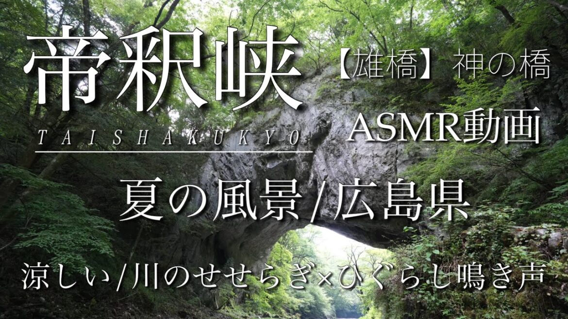 【帝釈峡】夏の涼しい渓流風景/ASMR清涼動画