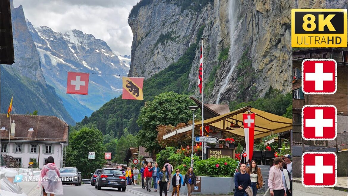 [ 8K ] Switzerland Lauterbrunnen Valley - A Piece of Paradise on Earth | Walk Tour 8K UHD Video