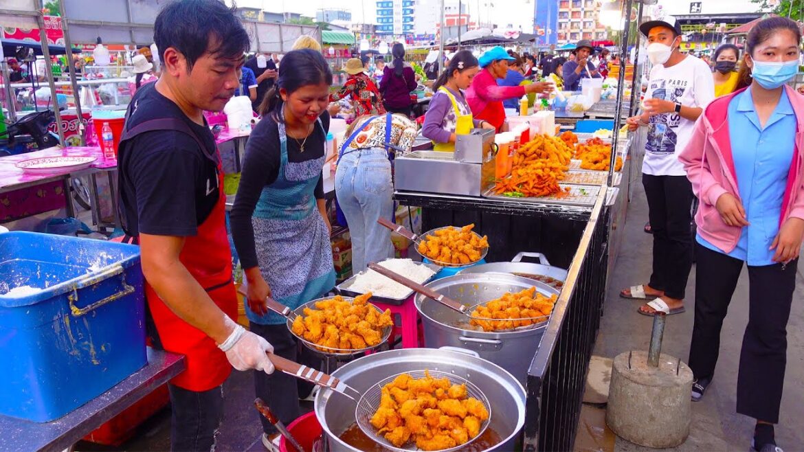 100Kg Sold Out in Just 5 Hours! Best Crispy Fried Chicken, Shrimp & Cheese In Poipet Night Market