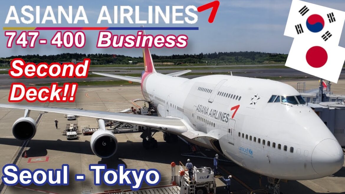Asiana's 747-400! BUSINESS CLASS review! Seoul - Tokyo