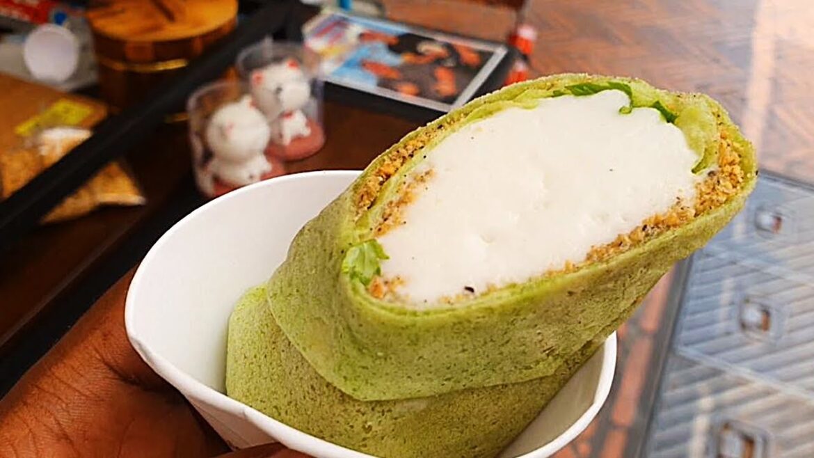 Eating Famous Peanut Icecream Roll - A Taiwanese Dessert In Bangkok | Thai Streetfood
