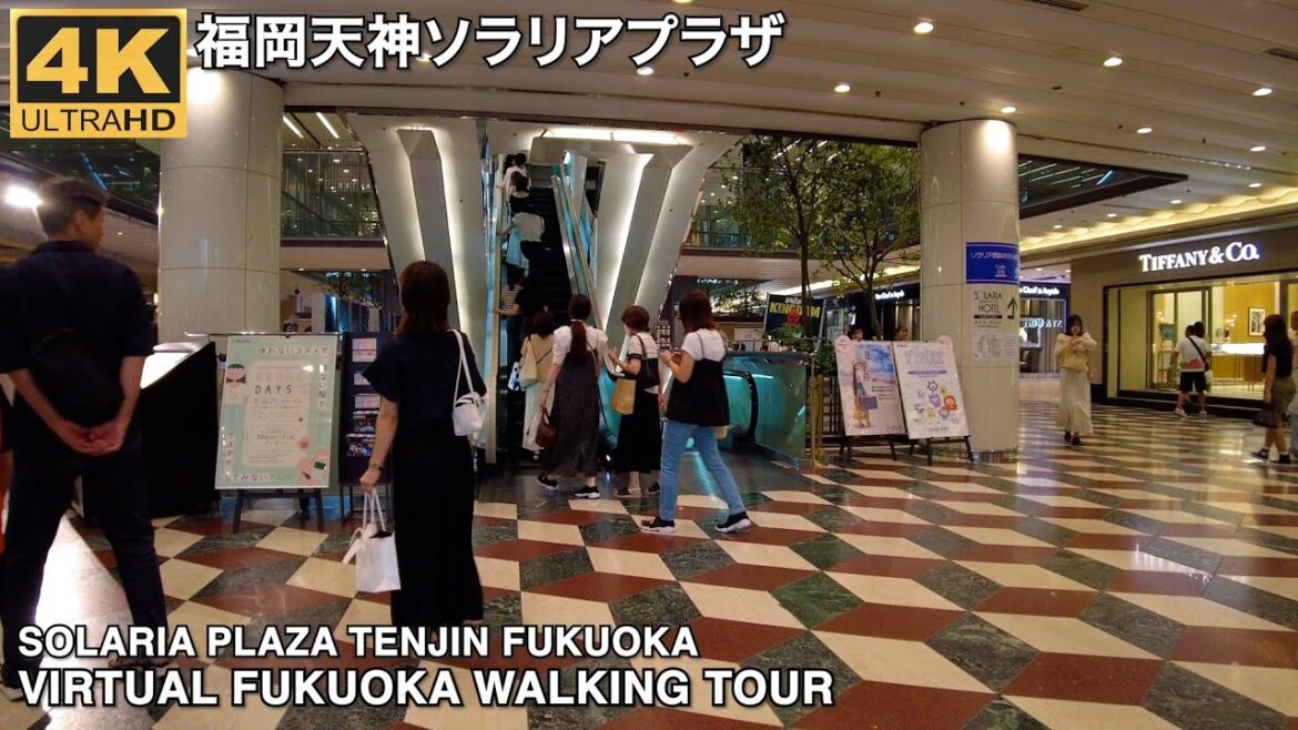福岡天神ソラリアプラザを歩く4k virtual Fukuoka japan walking tour Solaria Plaza Tenjin Fukuoka