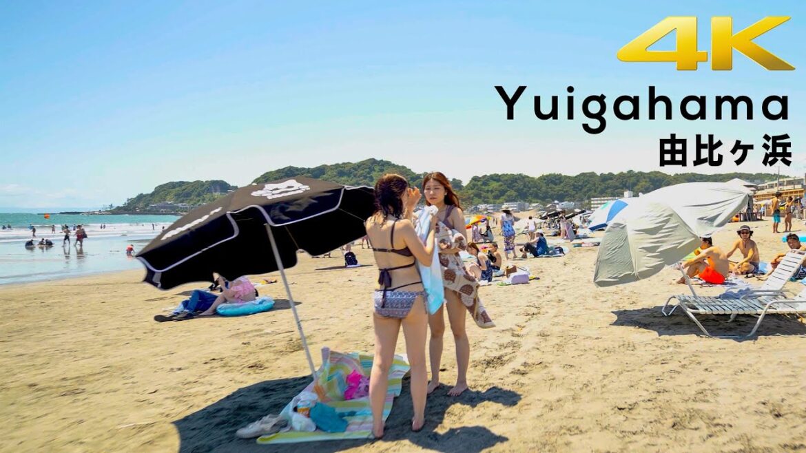 4K VIRTUAL TRAVEL【由比ガ浜】猛暑日の由比ガ浜を海風を浴びながら散歩