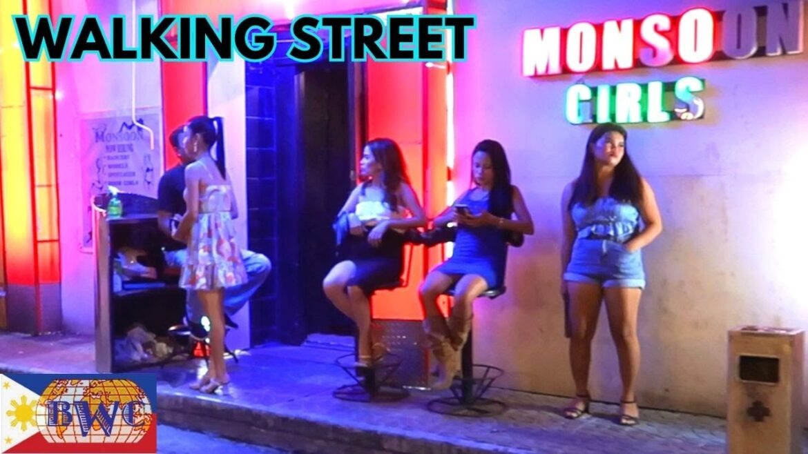 Foreigner visiting WALKING STREET, ANGELES CITY, Pampanga, Philippines. Foreigner visiting WALKING STREET, ANGELES CITY, Pampanga, Philippines.