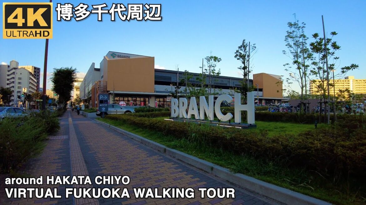 博多千代周辺を歩く4k virtual Fukuoka japan walking tour around Hakata Chiyo