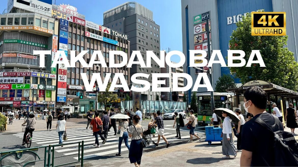 [4K] Takadanobaba→Waseda, Tokyo 🇯🇵🐧 Nonstop Walking Tour / 高田馬場→早稲田 東京 散歩