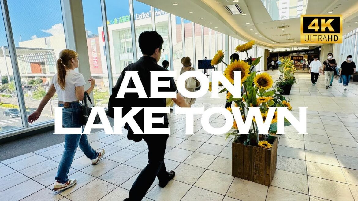 [4K] The biggest shopping mall in Japan / AEON Lake Town near Tokyo 🐧 Walking Tour / イオンレイクタウン 散歩