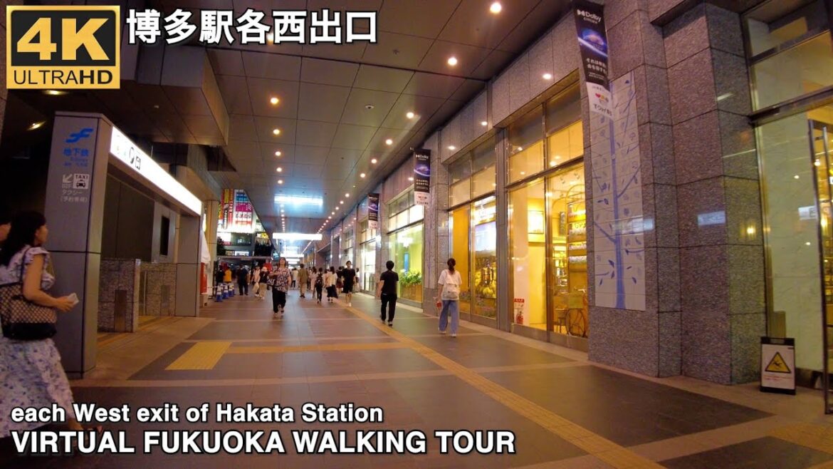 博多駅各西出口を歩く4k virtual Fukuoka walking through each West Exit of Hakata Station