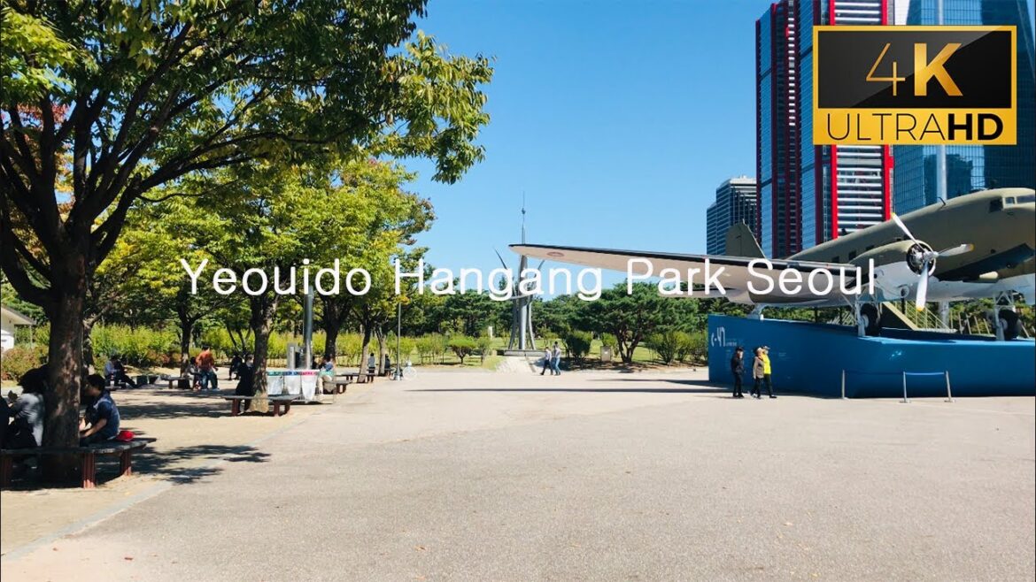 [4K]Korea walk tour | Afternoon tea time Walk in Yeouido Hangang Park Seoul Korea