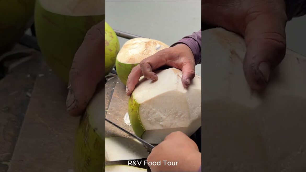 Golden coconut cutting skill #shorts #streetfood #viral #coconut #asmr Golden coconut cutting skill #shorts #streetfood #viral #coconut #asmr