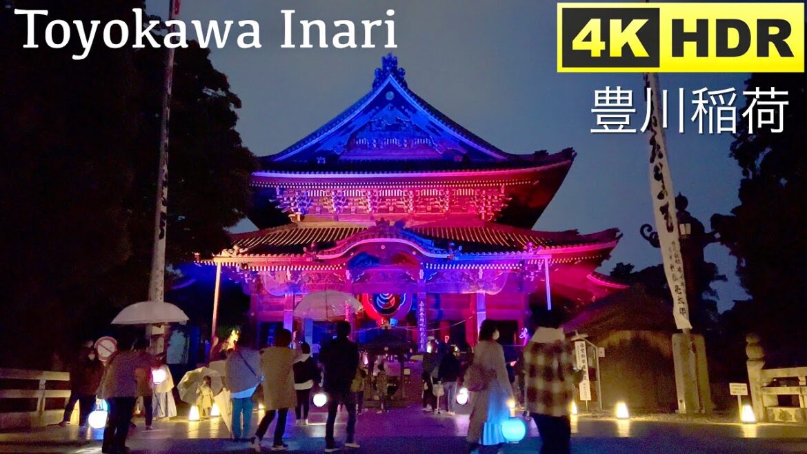 Toyokawa Inari shrine illumination (4K HDR) 豊川稲荷 x ネイキッド YORU MO-DE（ヨルモウデ）