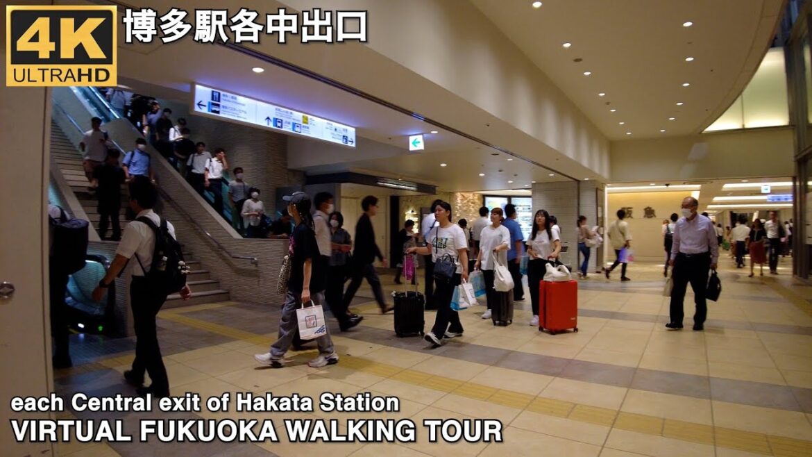 博多駅各中出口を歩く4k virtual Fukuoka walking through each Central Exit of Hakata Station