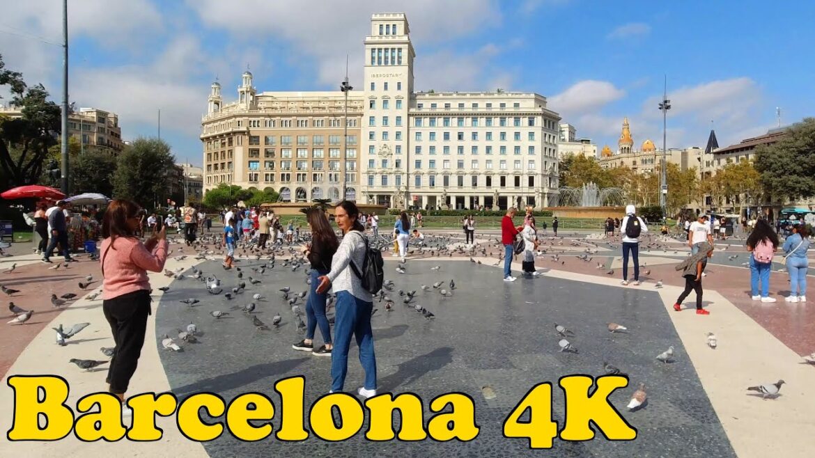 Barcelona, Spain. Walking tour 4K. [October 2022].