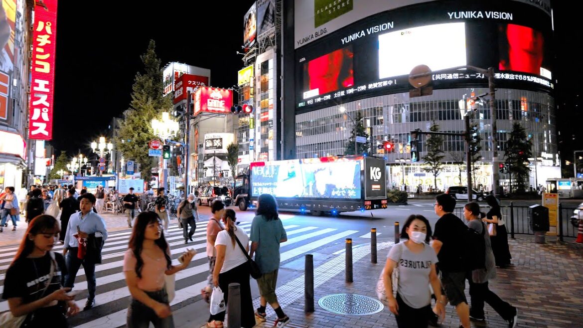 4K HDR: Shinjuku Summer Nights Sunday Stroll (Tokyo Japan Walk)