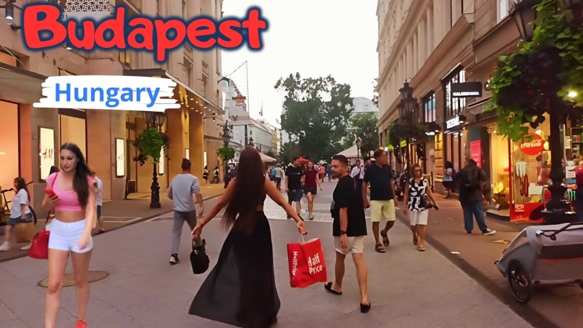 Walk along the Danube Promenade & Vaci Street in Budapest 🇭🇺/walking tour