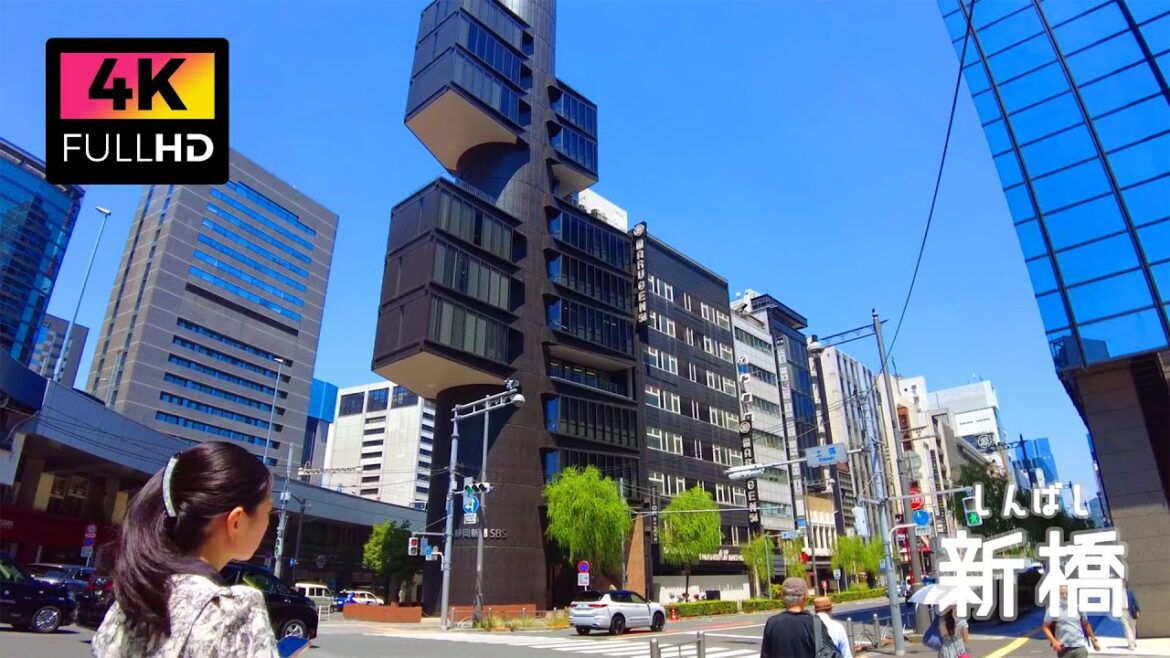 【4K】新橋で昭和レトロの雰囲気が残るビルをめぐりながら散歩 (Aug. 2023) | Walk around old buildings in Shimbashi.