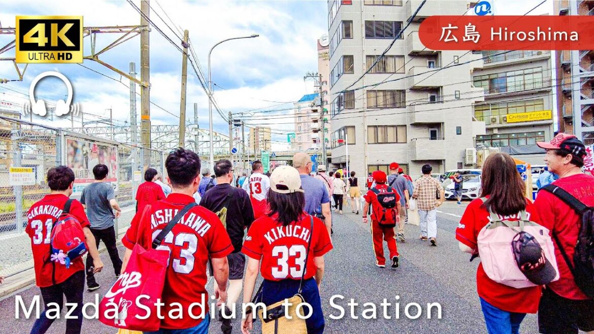 【Hiroshima💖】 Walking Japan - Walking from Mazda Stadium to Hiroshima Station ASMR [4K]