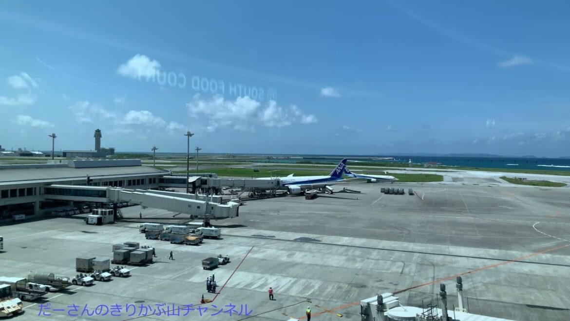 【4K】A view of Naha Airport　【Japan Okinawa Airport Naha Airport blue sky beautiful scenery】