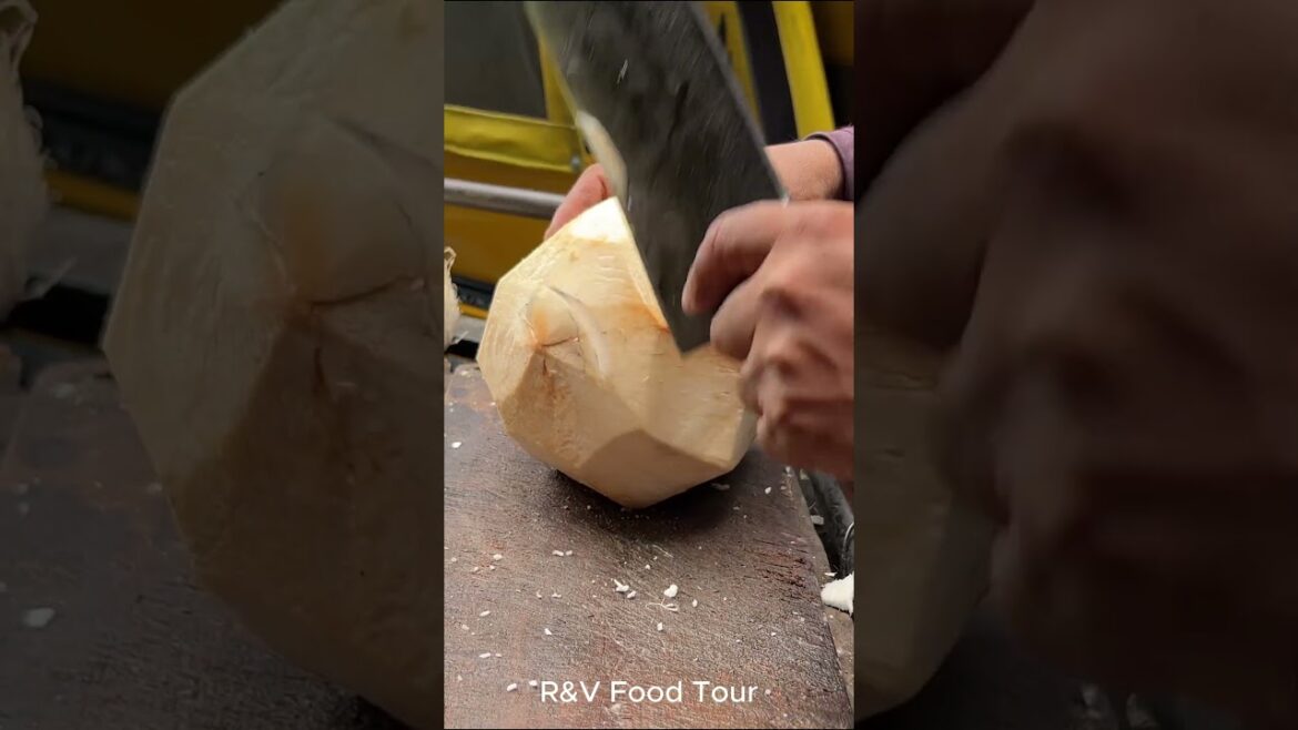 Simple way to peel coconut #shorts #streetfood #viral #coconut #asmr Simple way to peel coconut #shorts #streetfood #viral #coconut #asmr