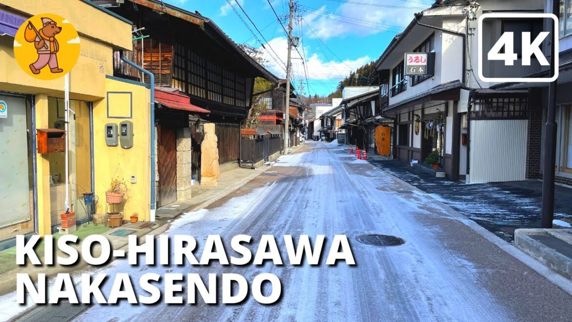Kiso Hirasawa | 4K Nagano Winter Japan Countryside Walking Tour | Lacquerware 木曽平沢 中山道 長野県 塩尻市