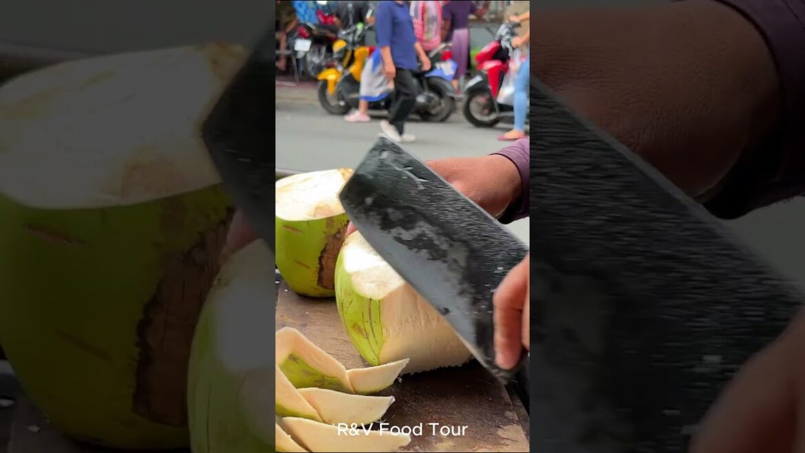Fresh coconut cutting skill #shorts #streetfood #viral #coconut #asmr