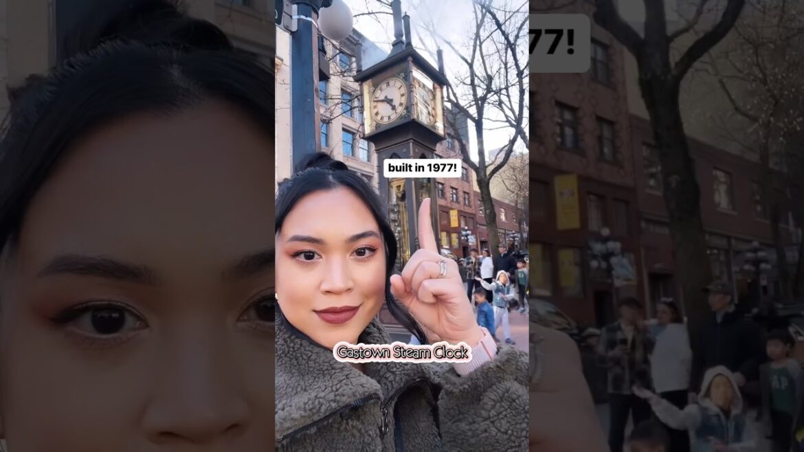 Gastown Steam Clock Vancouver BC 😱💨 #travelvlog #canada #tourist