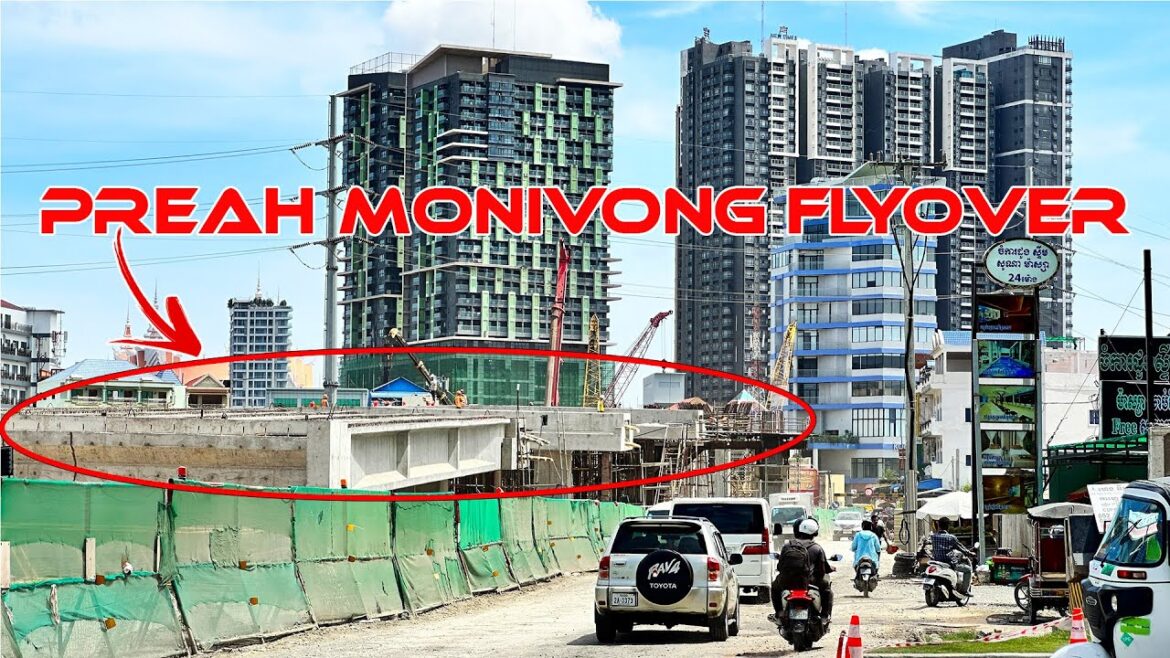26 Aug 2023 Preah Monivong Flyover Bridge Construction Site Update Both Side