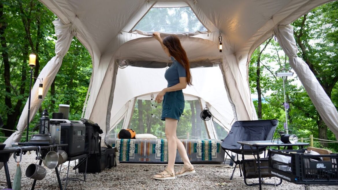 💯 캠핑 싫은 여친도 가고 싶게 만드는...🏆 에어 침대에서 하룻밤 보낼까요?😍 아이두젠 아마데우스 레볼루션 ㅣ솔로 캠핑ㅣ차박 캠핑ㅣ캠핑 브이로그