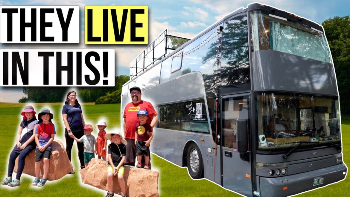 Family of 8 LIVING in a Two Story RV! | DOUBLE DECKER BUS TOUR Family of 8 LIVING in a Two Story RV! | DOUBLE DECKER BUS TOUR