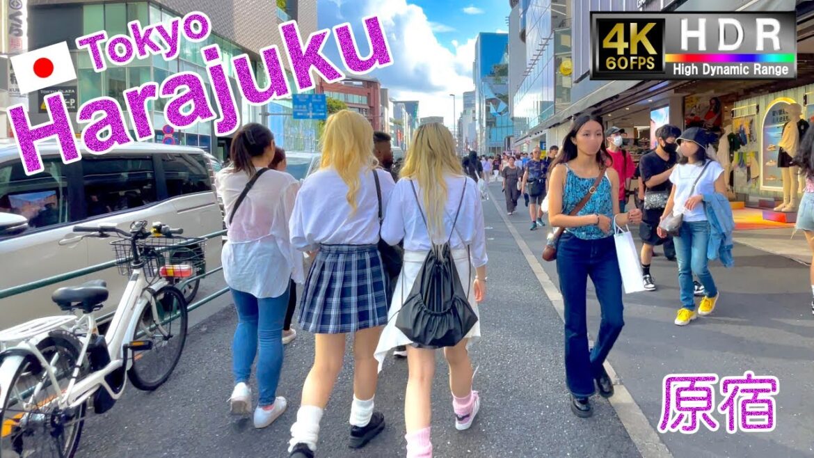 4K 60fps HDR// Take a walk in Tokyo, Japan, Harajuku sta.→Harajuku Takeshita Street→ Meiji Dori Ave.