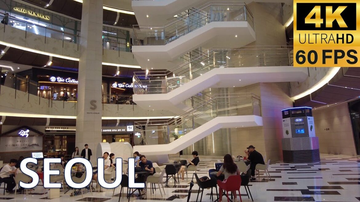(#1) Walk & Talk in Mega Shopping Mall :  Restaurants, Shops, IFC mall, Seoul, Korea,  4K/60FPS