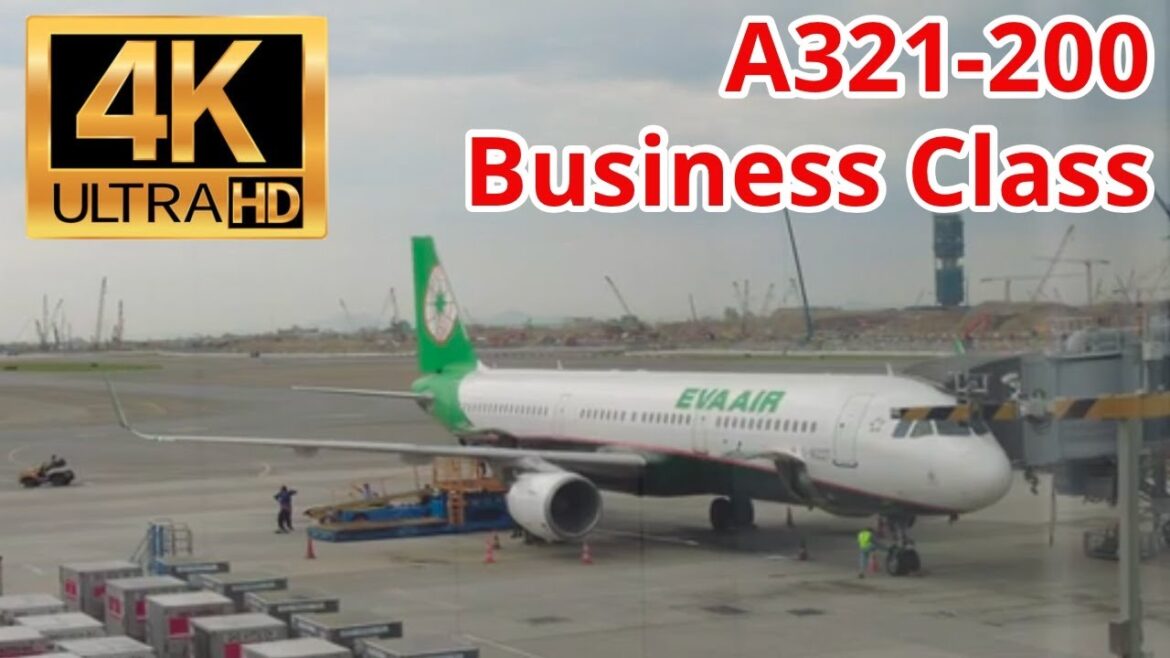 [4K] EVA Air Business Class Hong Kong HKG - Taipei TPE BR 868 Airbus A321-200 長榮航空商務艙 香港 - 台北 台灣