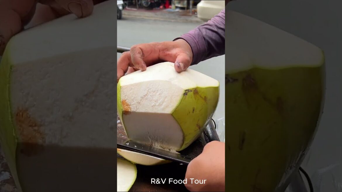 Fresh coconut cutting skill #shorts #coconut #viral #asmr #streetfood