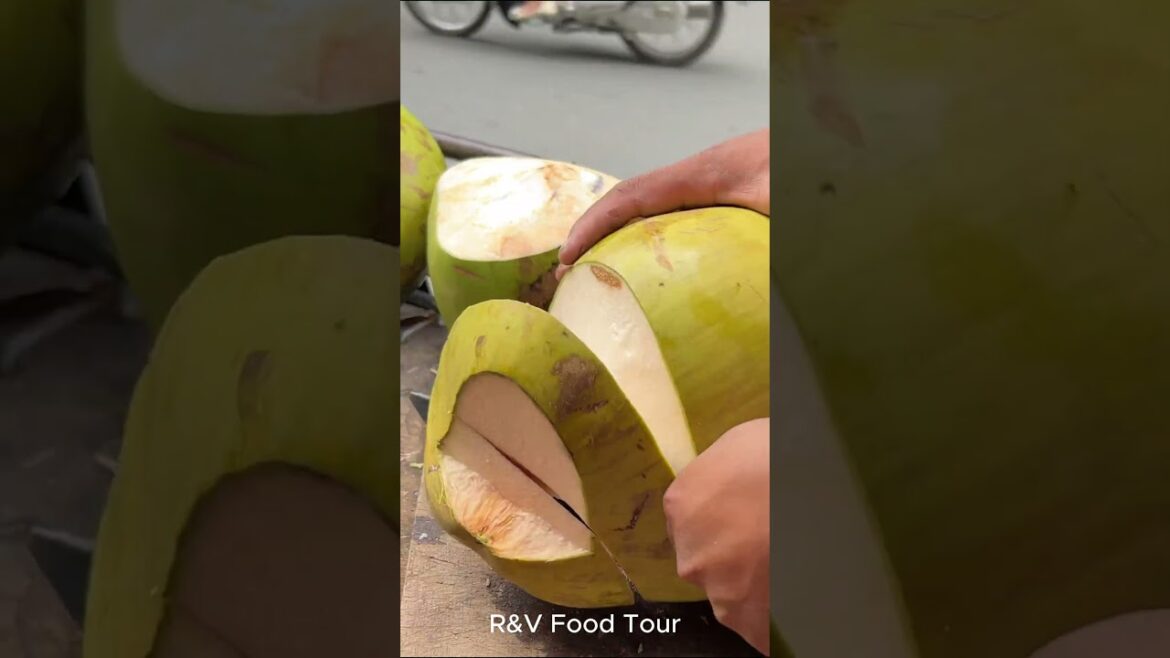 Simple way to peel coconut #shorts #streetfood #coconut #viral #asmr Simple way to peel coconut #shorts #streetfood #coconut #viral #asmr