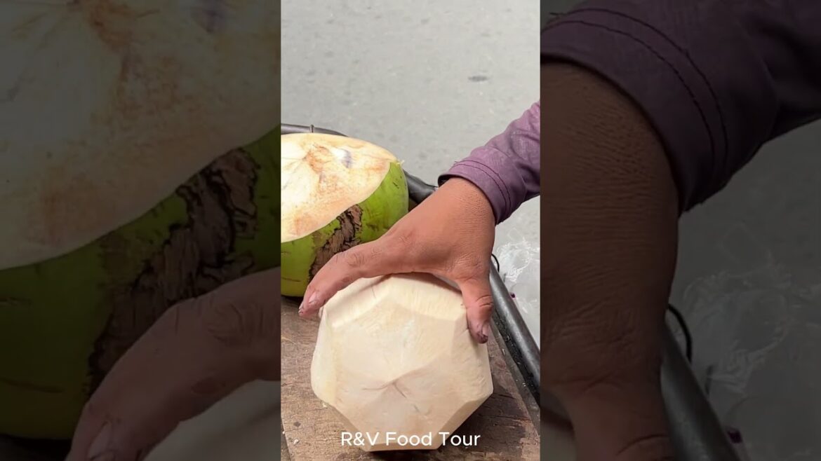 Green coconut cutting skill #streetfood #viral #coconut #asmr #shorts