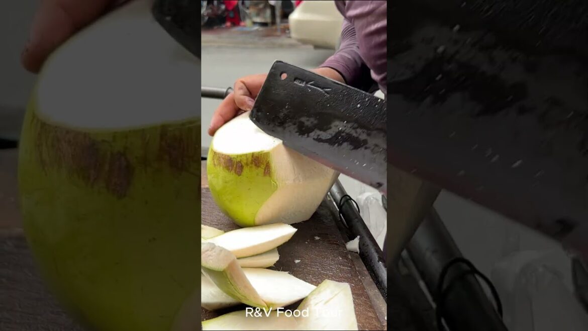 Golden coconut cutting skill #shorts #streetfood #viral #coconut #asmr Golden coconut cutting skill #shorts #streetfood #viral #coconut #asmr