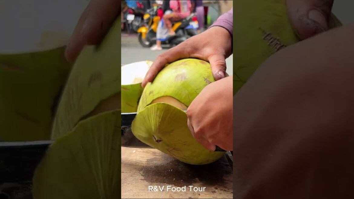 Crazy speed Fresh coconut cutting skill #short #coconut #streetfood #asmr #viral
