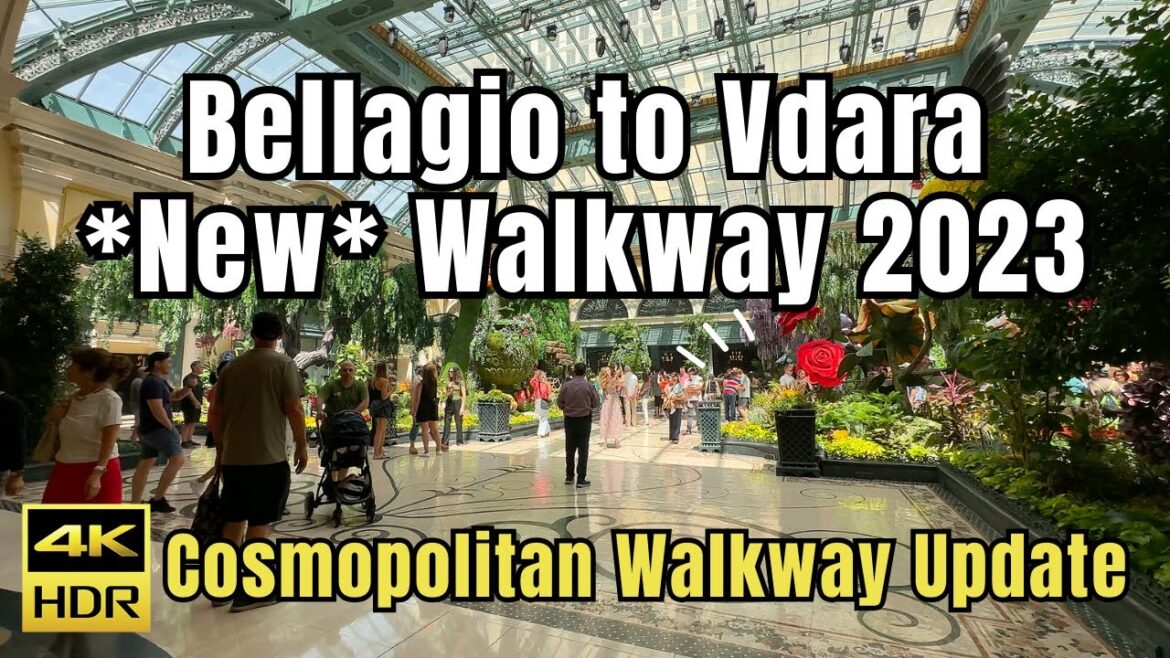 Bellagio to Vdara *NEW* walkway 2023 (4K Full Tour) A game changer in Las Vegas | Cosmopolitan next!